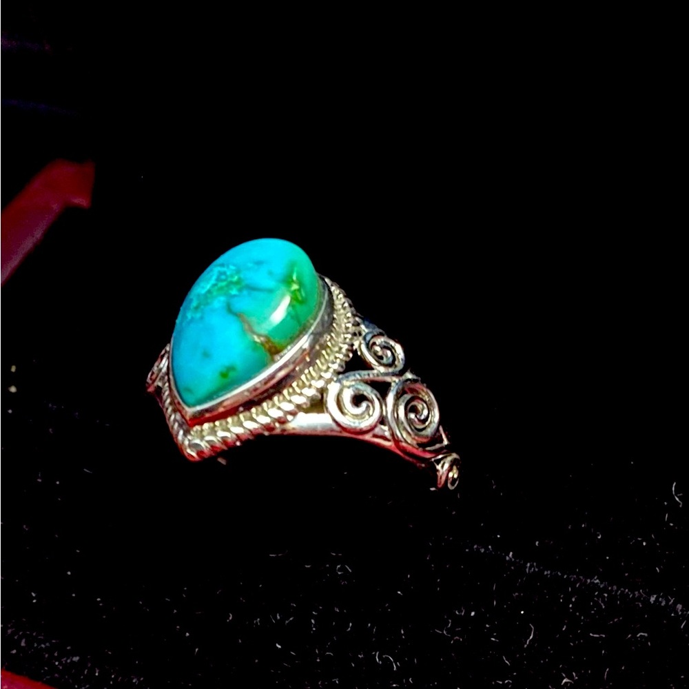 Turquoise sterling silver ring size 7